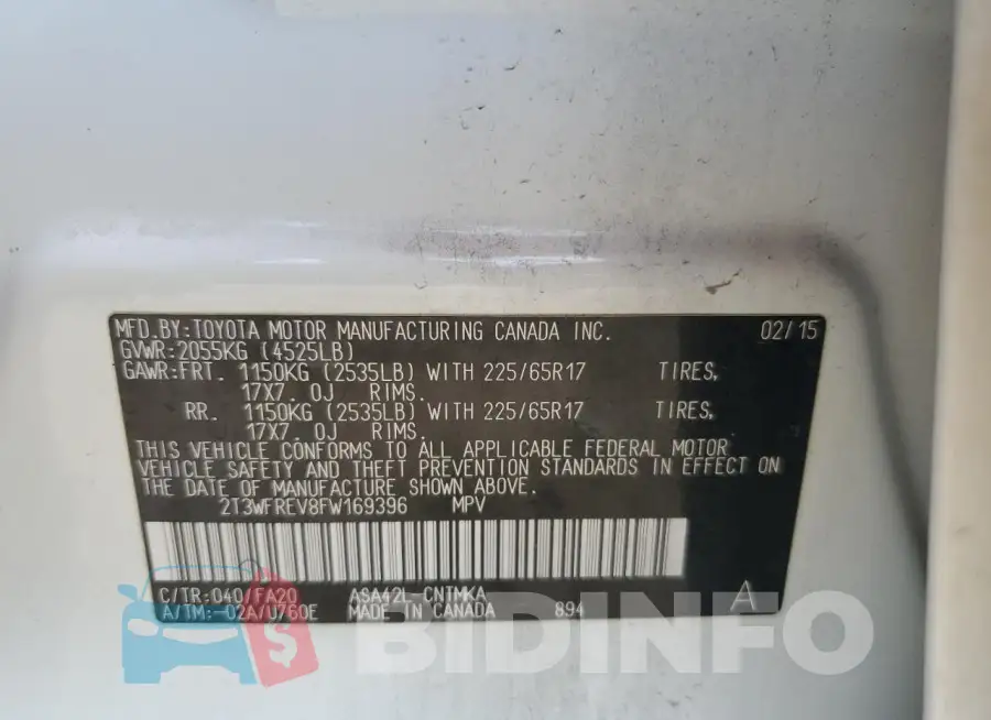 2T3WFREV8FW169396 Photo# 13