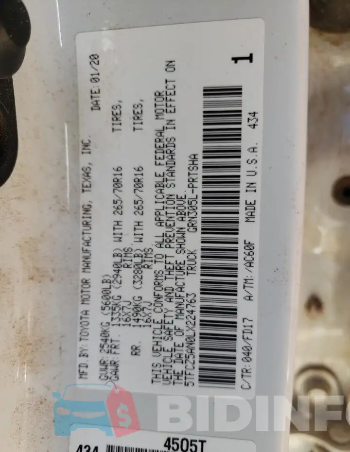 5TFCZ5AN0LX224763 Photo# 12