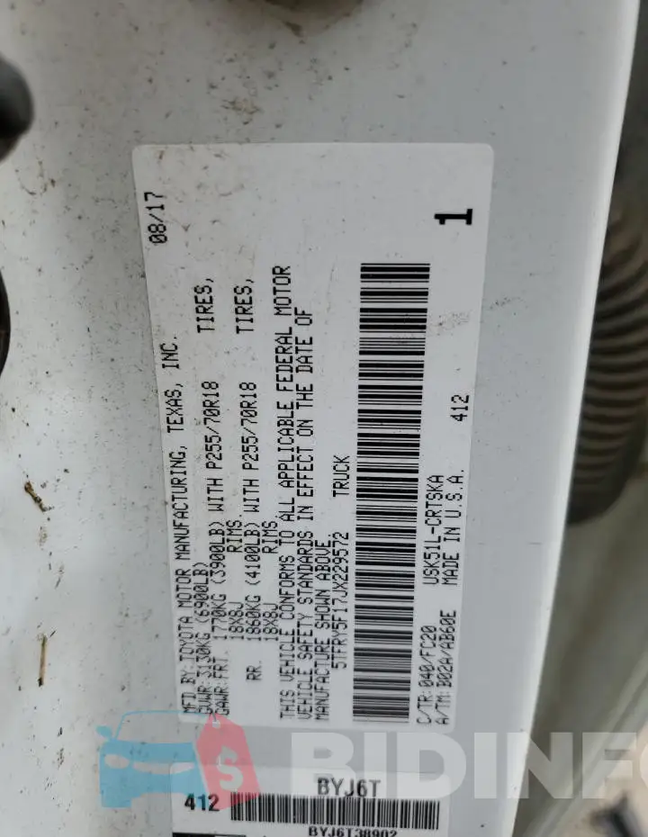 5TFRY5F17JX229572 Photo# 13