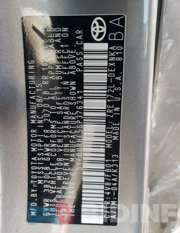 5YFBURHE5GP376341 Photo# 13