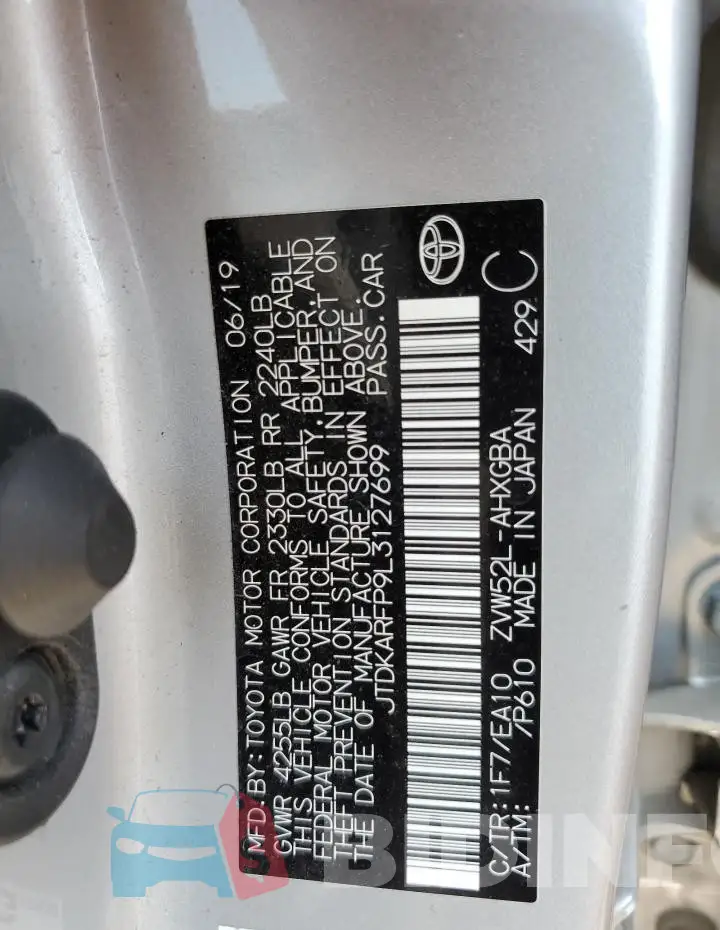JTDKARFP9L3127699 Photo# 13