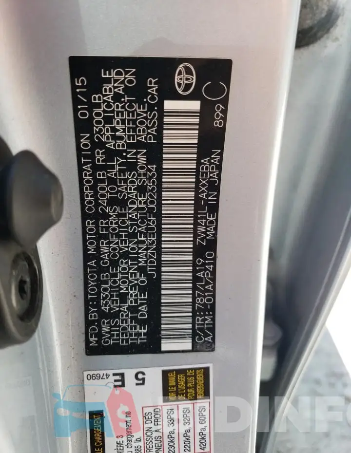 JTDZN3EU6FJ023534 Photo# 12