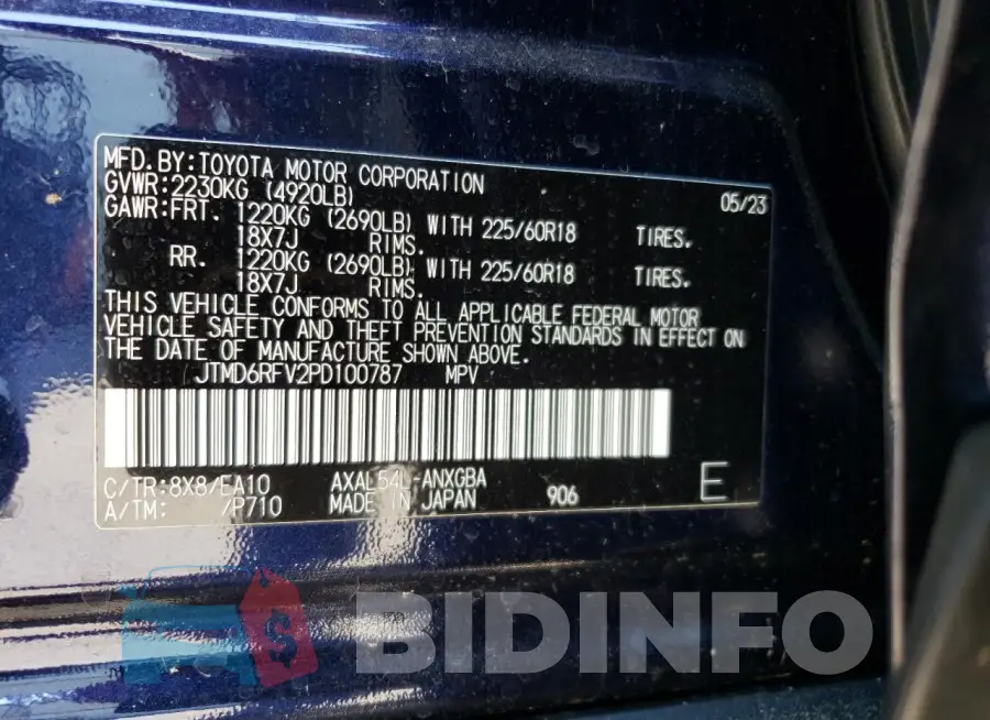 JTMD6RFV2PD100787 Photo# 13