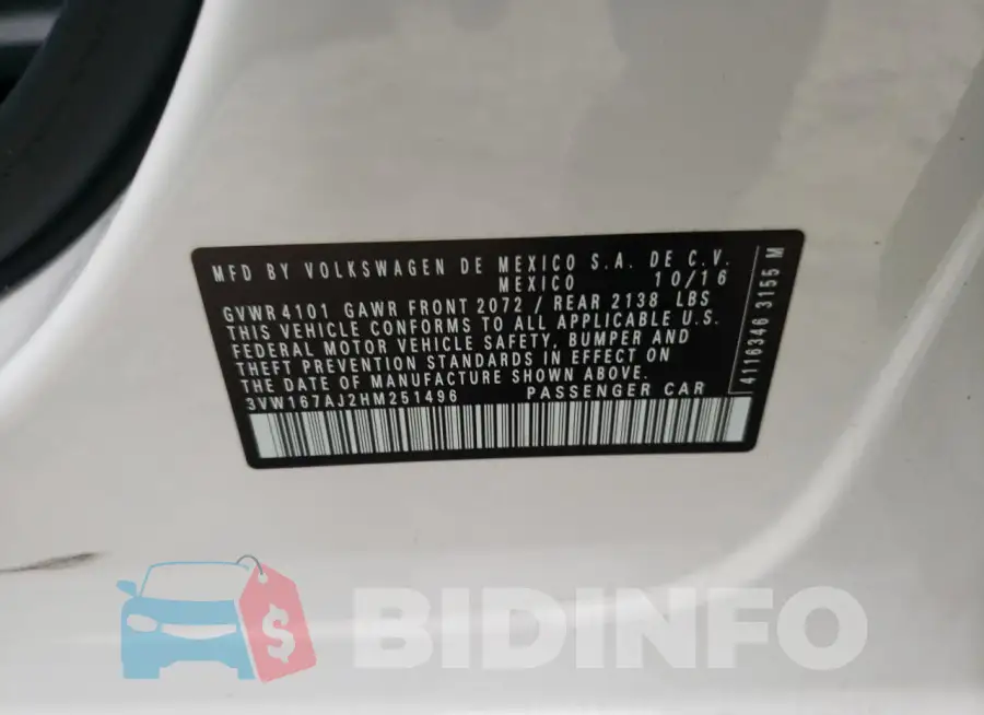 3VW167AJ2HM251496 Photo# 12