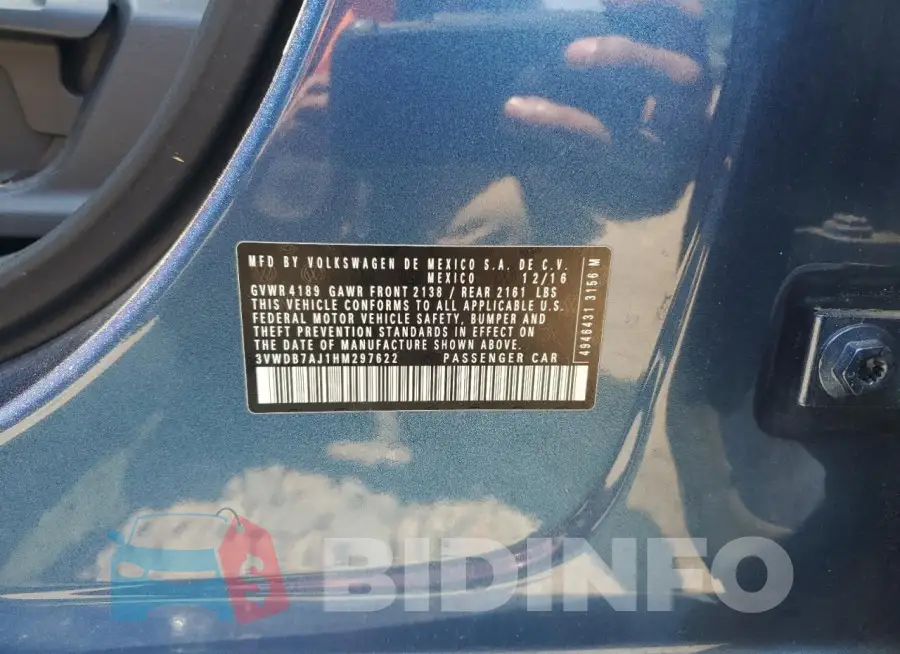 3VWDB7AJ1HM297622 Photo# 13