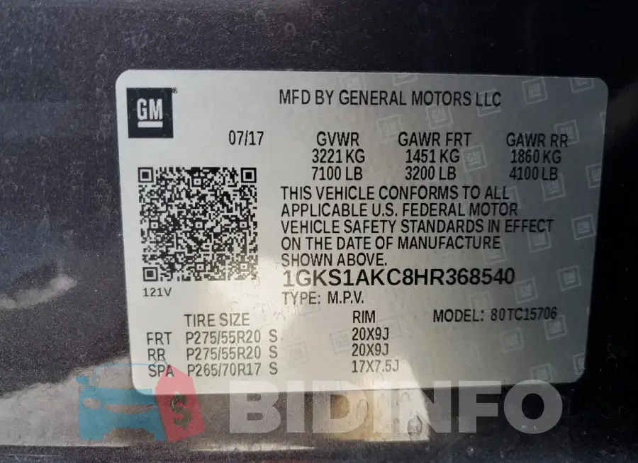 1GKS1AKC8HR368540 Photo# 13