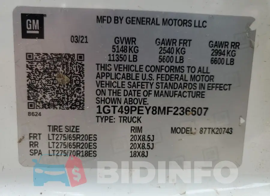 1GT49PEY8MF236607 Photo# 12