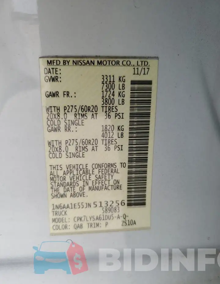 1N6AA1E55JN513256 Photo# 12