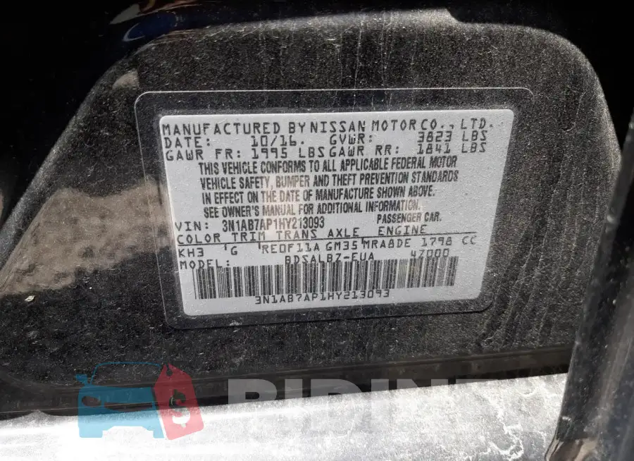 3N1AB7AP1HY213093 Photo# 12