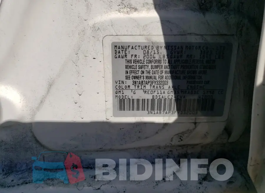3N1AB7AP3FY332003 Photo# 13