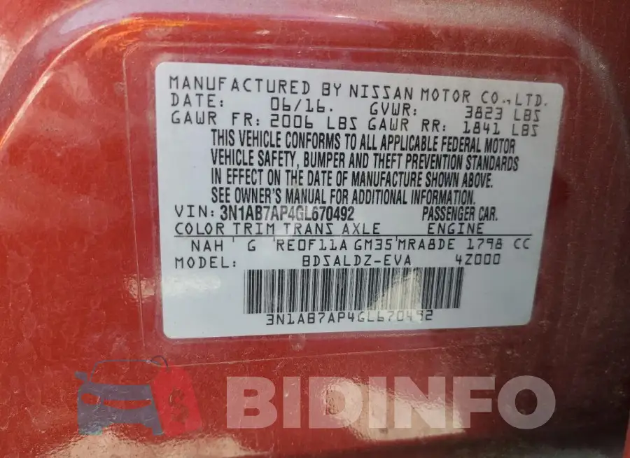 3N1AB7AP4GL670492 Photo# 12