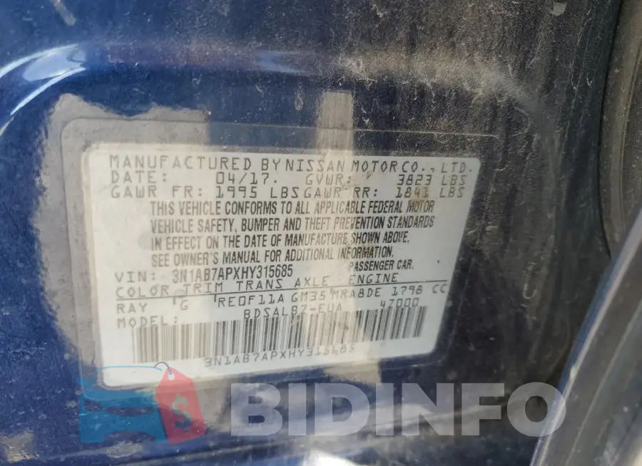 3N1AB7APXHY315685 Photo# 12