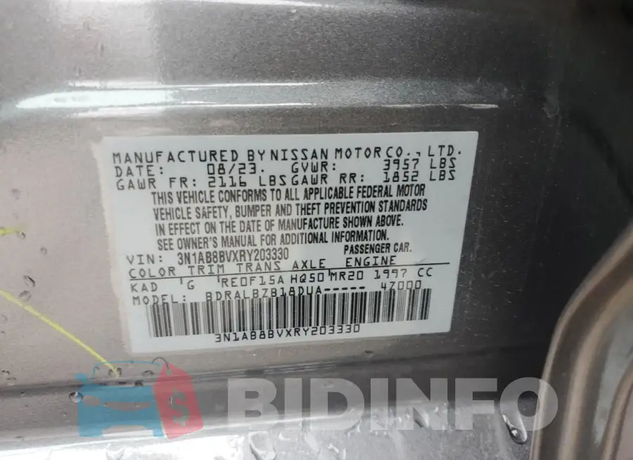 3N1AB8BVXRY203330 Photo# 12