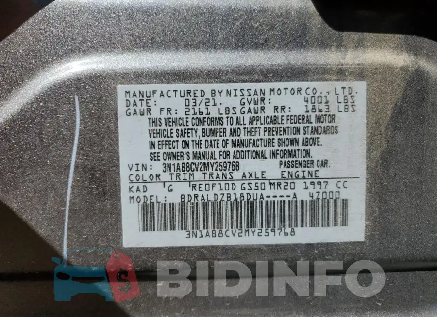 3N1AB8CV2MY259768 Photo# 13
