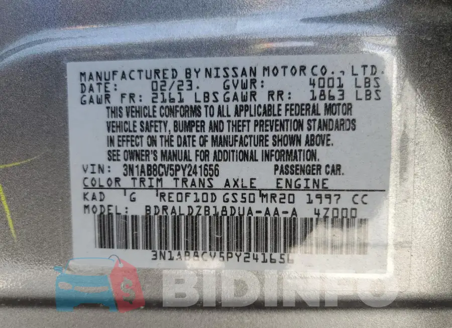 3N1AB8CV5PY241656 Photo# 12