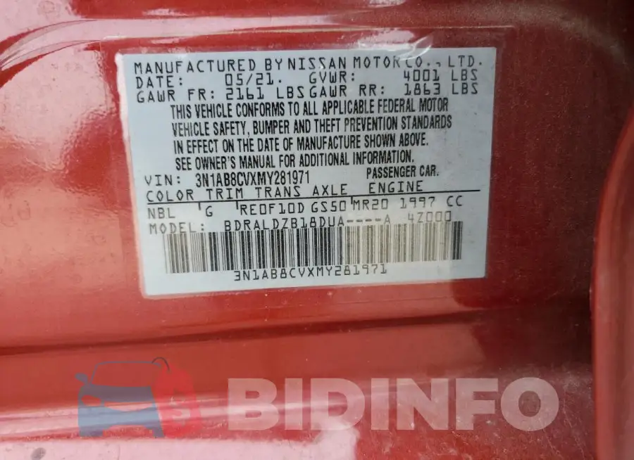 3N1AB8CVXMY281971 Photo# 13