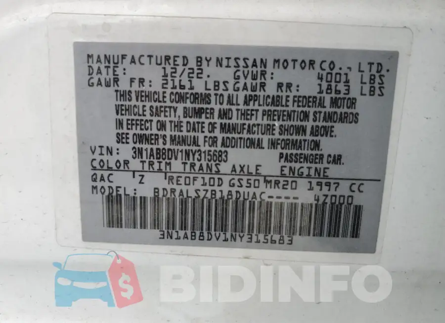 3N1AB8DV1NY315683 Photo# 12