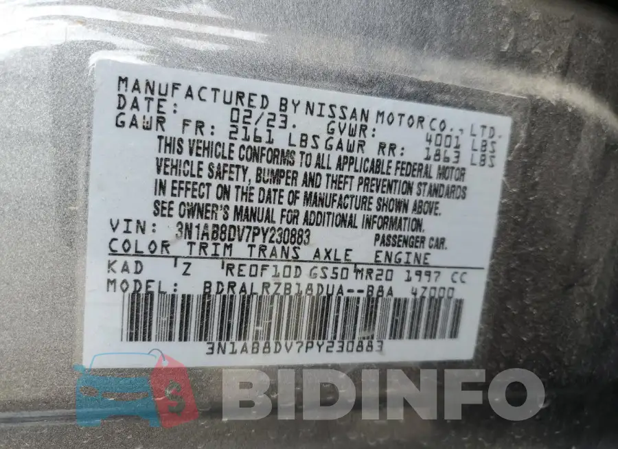3N1AB8DV7PY230883 Photo# 12