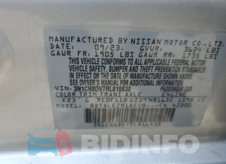 3N1CN8DV7RL816838 Photo# 12