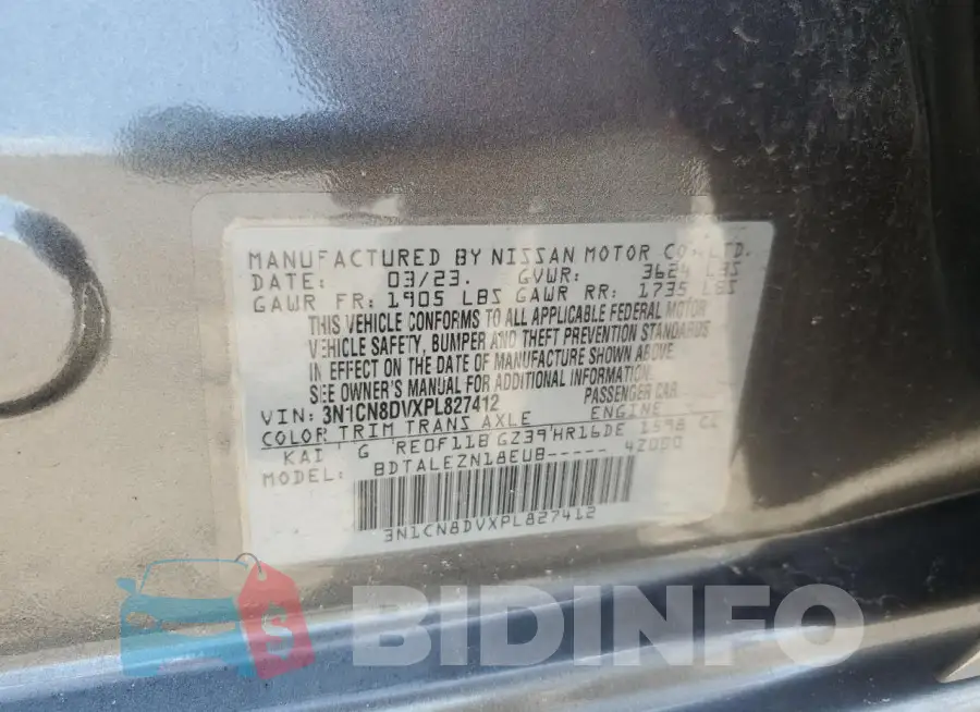 3N1CN8DVXPL827412 Photo# 12