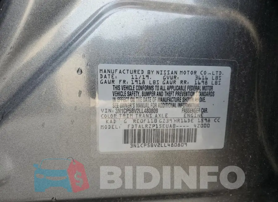 3N1CP5BV2LL480809 Photo# 13