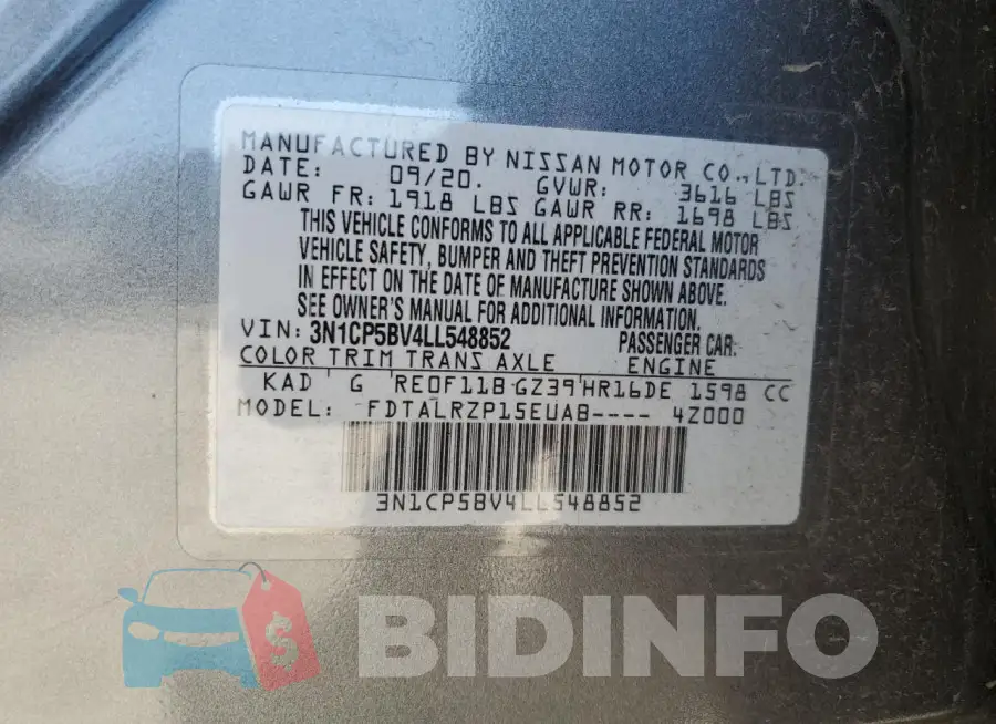 3N1CP5BV4LL548852 Photo# 14