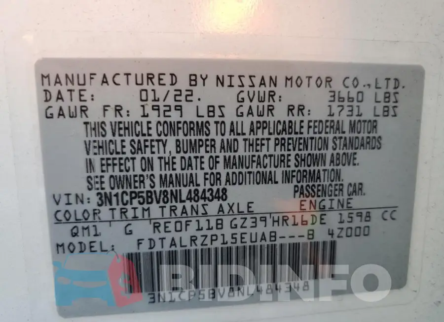 3N1CP5BV8NL484348 Photo# 12