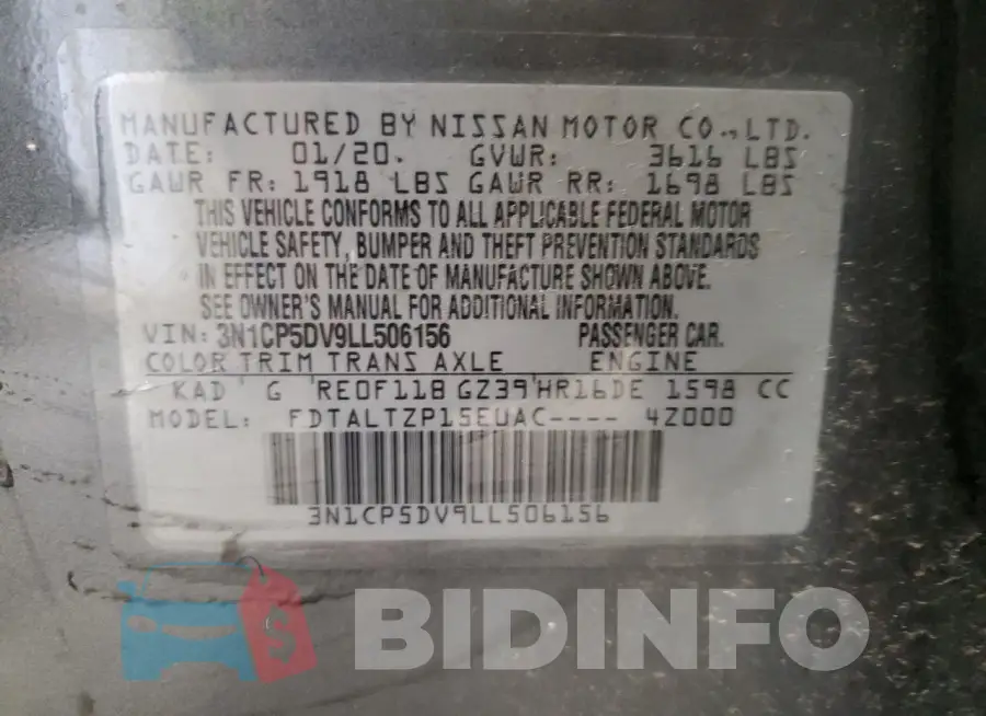 3N1CP5DV9LL506156 Photo# 12