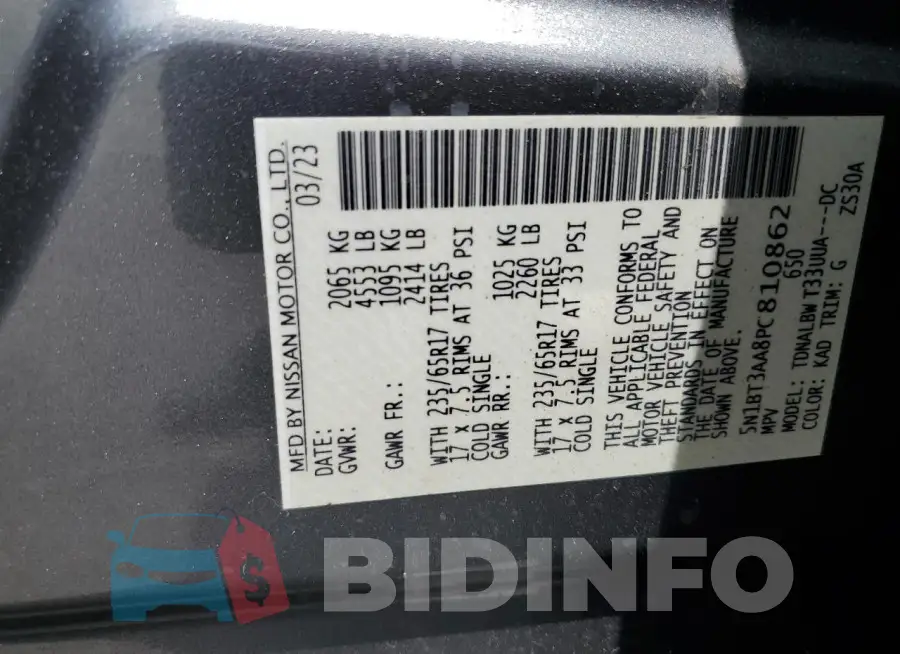 5N1BT3AA8PC810862 Photo# 13