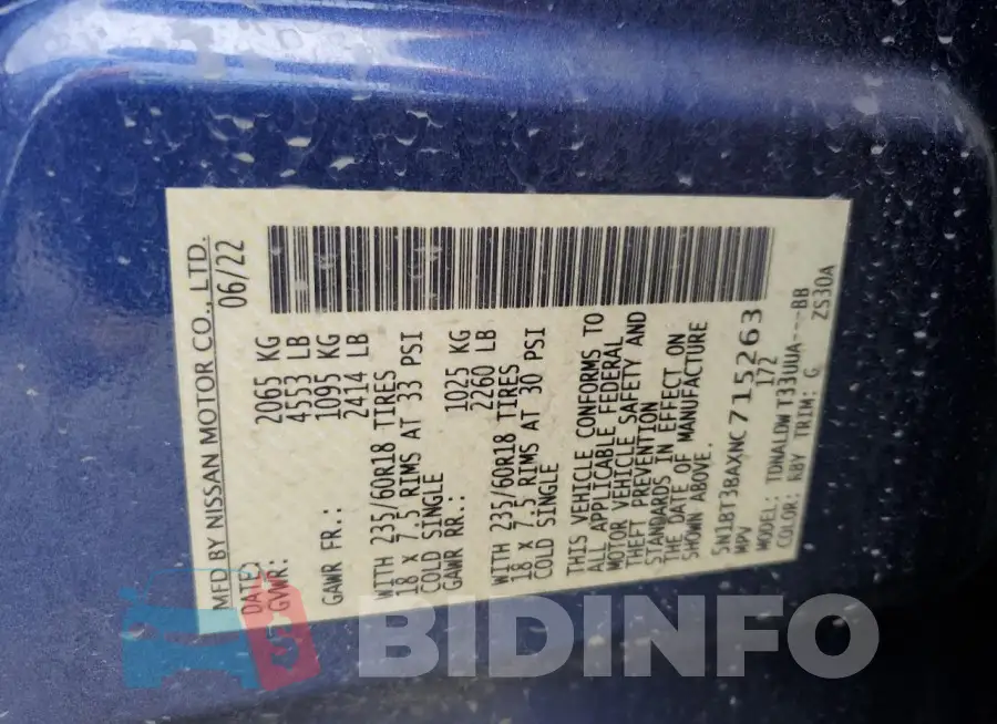 5N1BT3BAXNC715263 Photo# 14