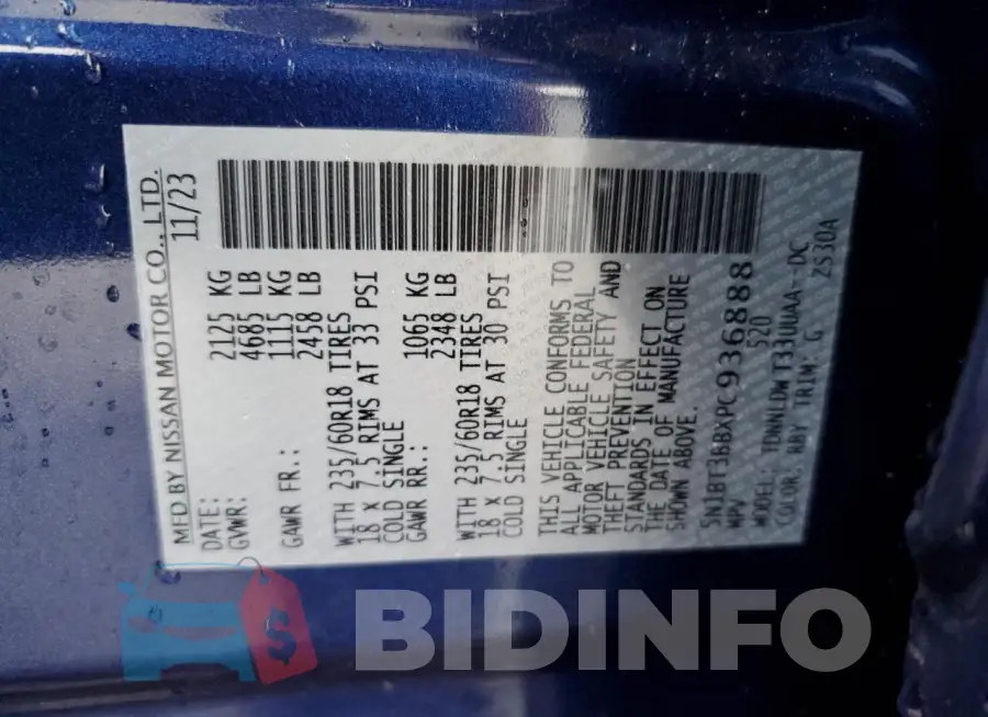 5N1BT3BBXPC936888 Photo# 13