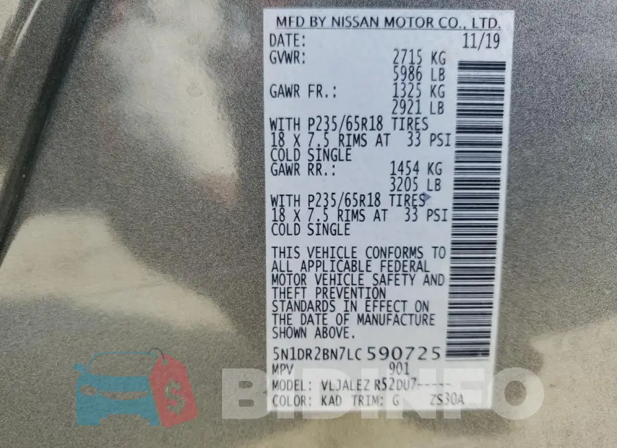 5N1DR2BN7LC590725 Photo# 13