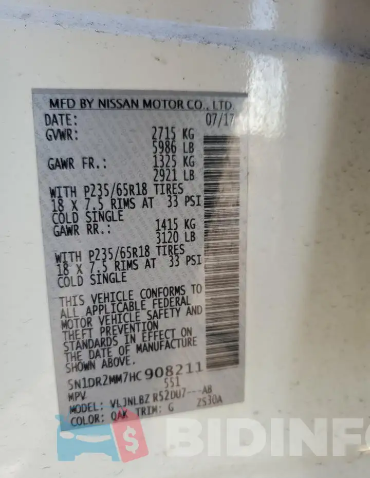 5N1DR2MM7HC908211 Photo# 12