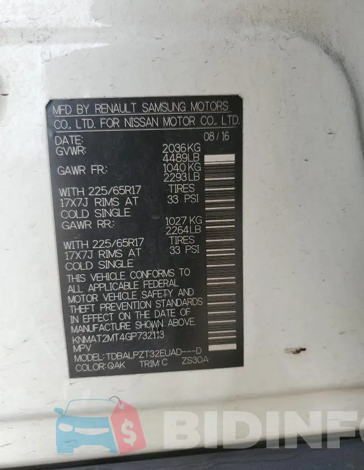 KNMAT2MT4GP732113 Photo# 14