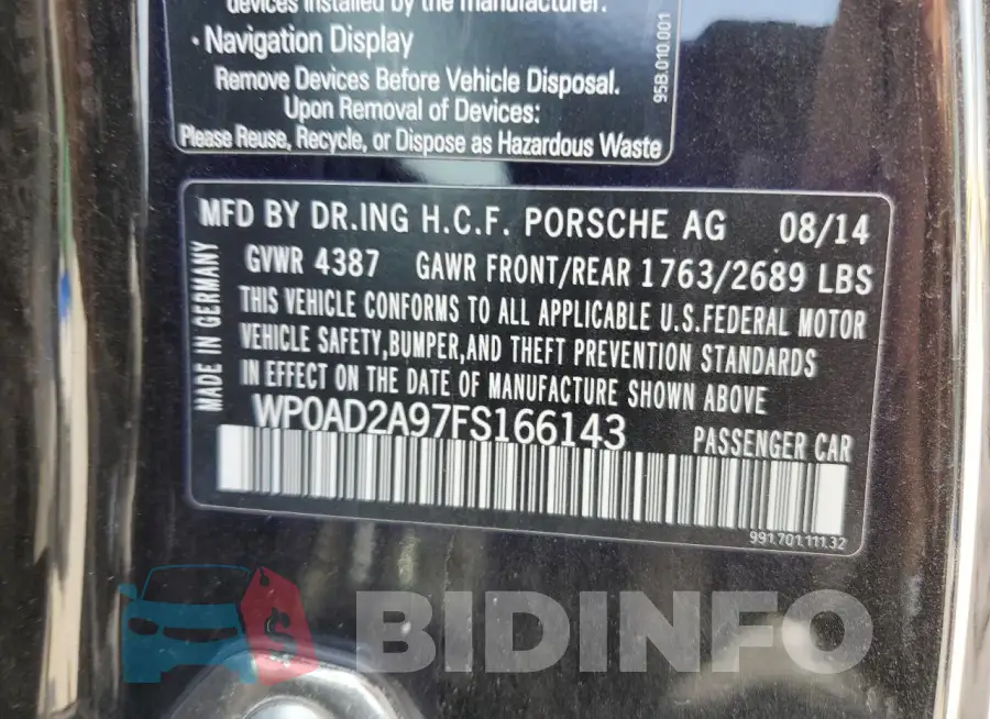 WP0AD2A97FS166143 Photo# 12