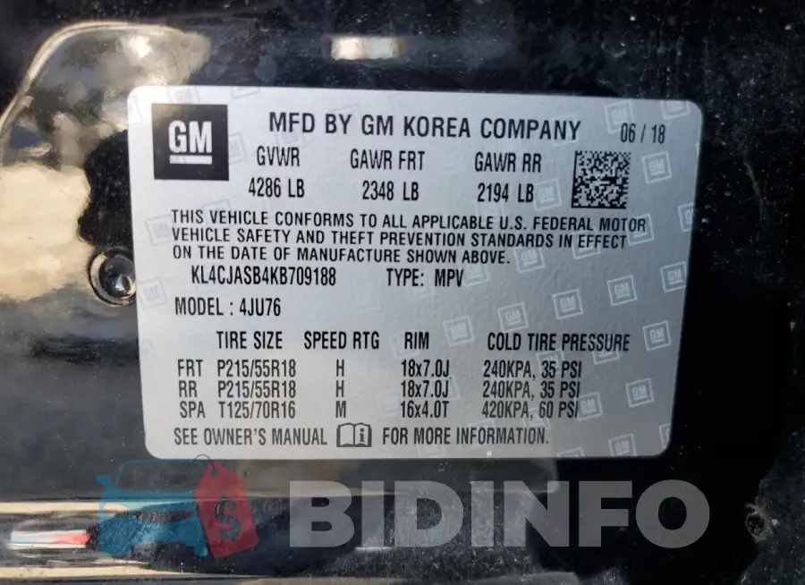 KL4CJASB4KB709188 Photo# 13
