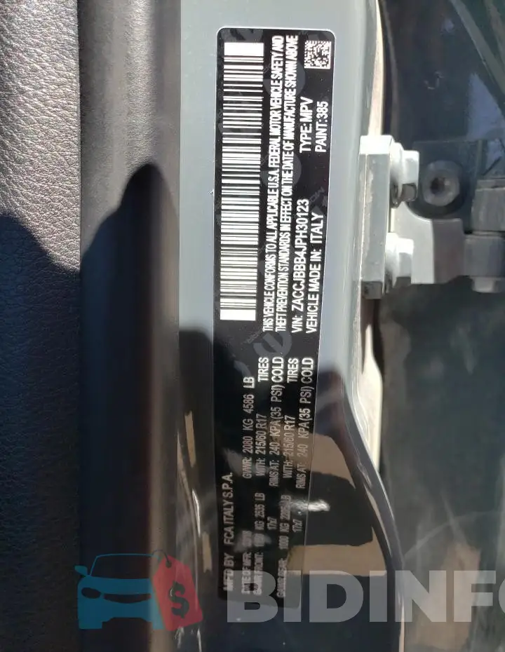 ZACCJBBB4JPH30123 Photo# 13