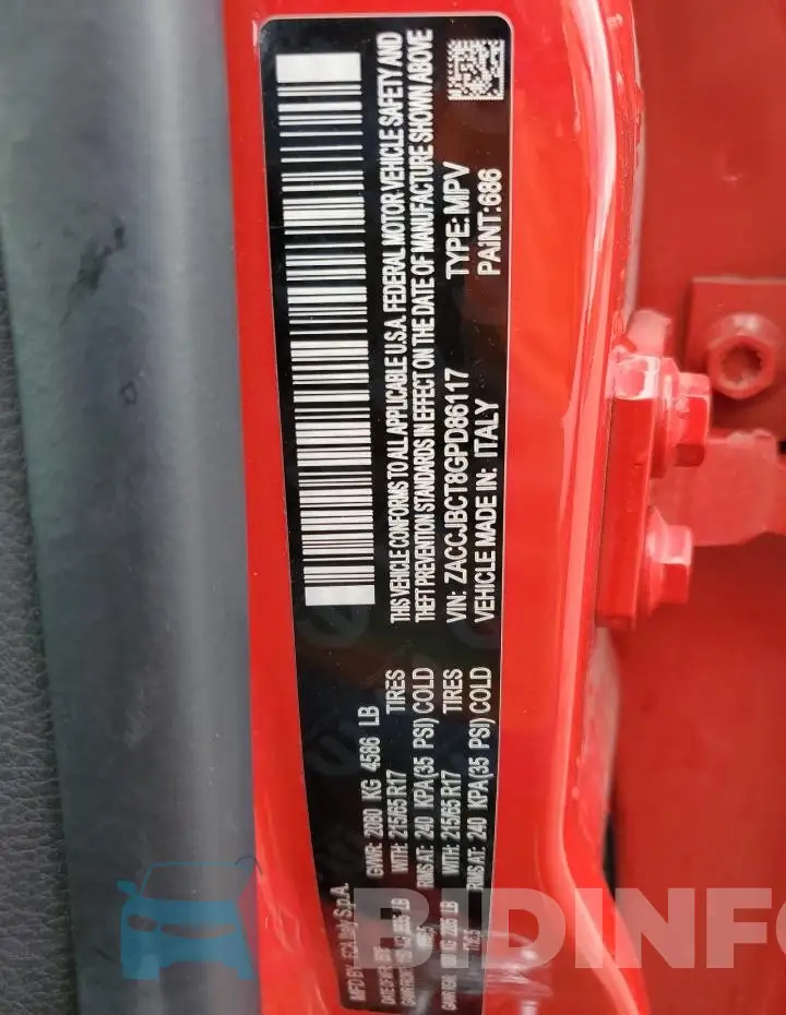 ZACCJBCT8GPD86117 Photo# 13