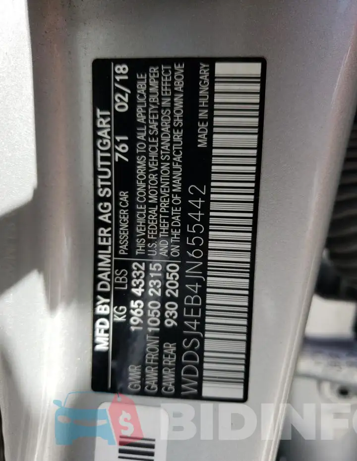 WDDSJ4EB4JN655442 Photo# 12