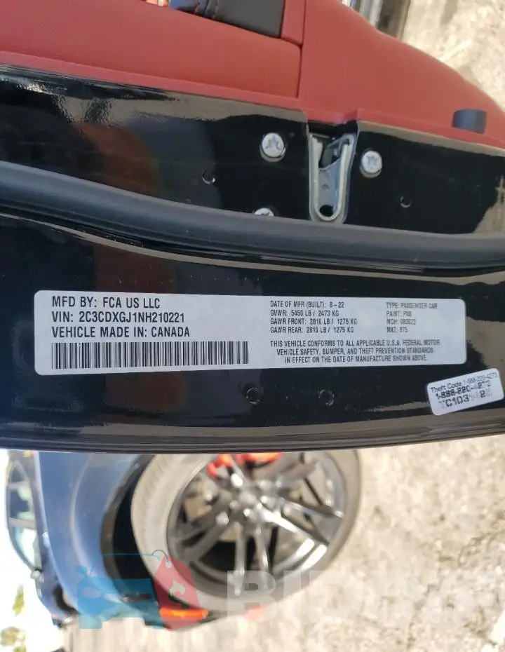 2C3CDXGJ1NH210221 Photo# 12