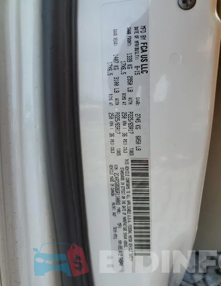 2C4RDGBG8GR110003 Photo# 13