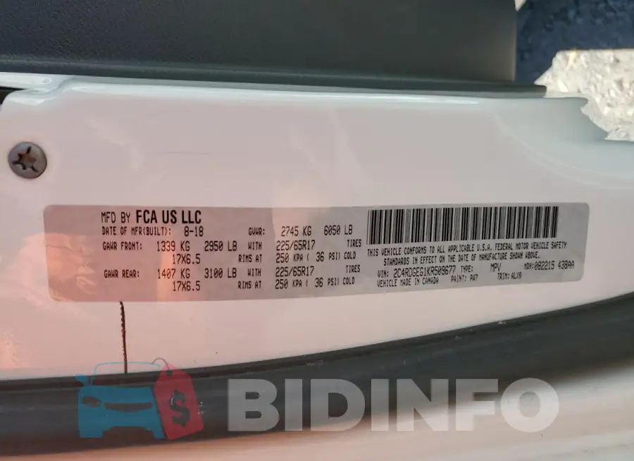 2C4RDGEG1KR509677 Photo# 13