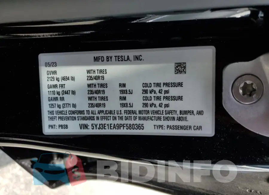 5YJ3E1EA9PF580365 Photo# 12