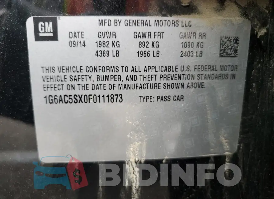 1G6AC5SX0F0111873 Photo# 12