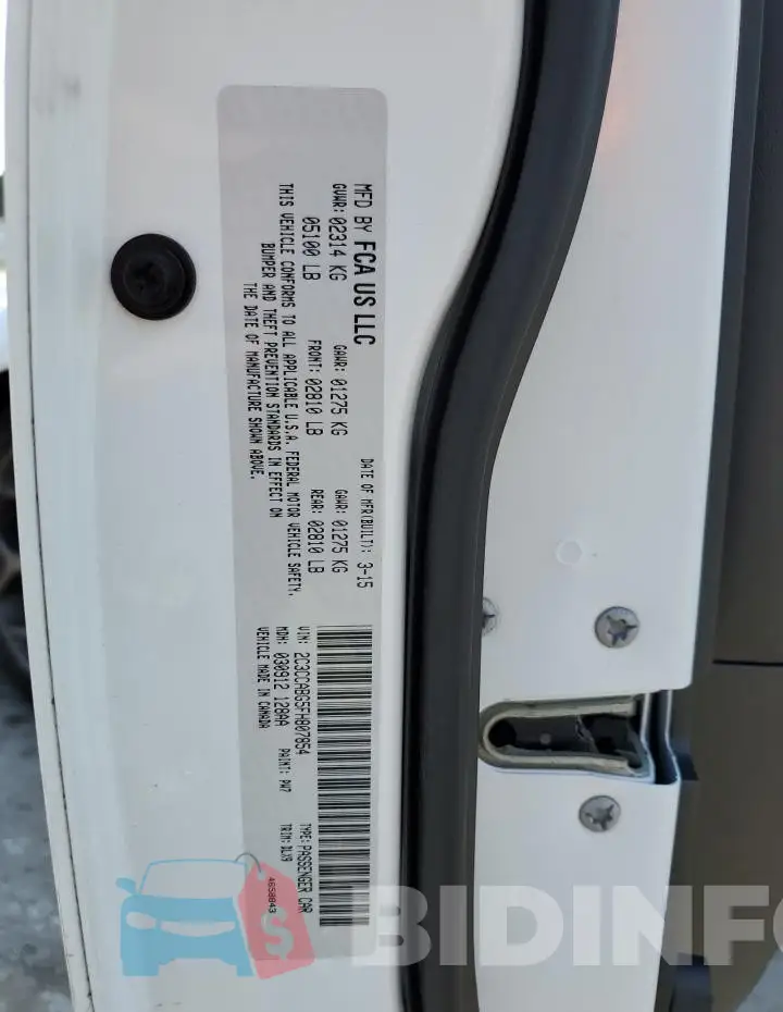 2C3CCABG5FH807854 Photo# 13