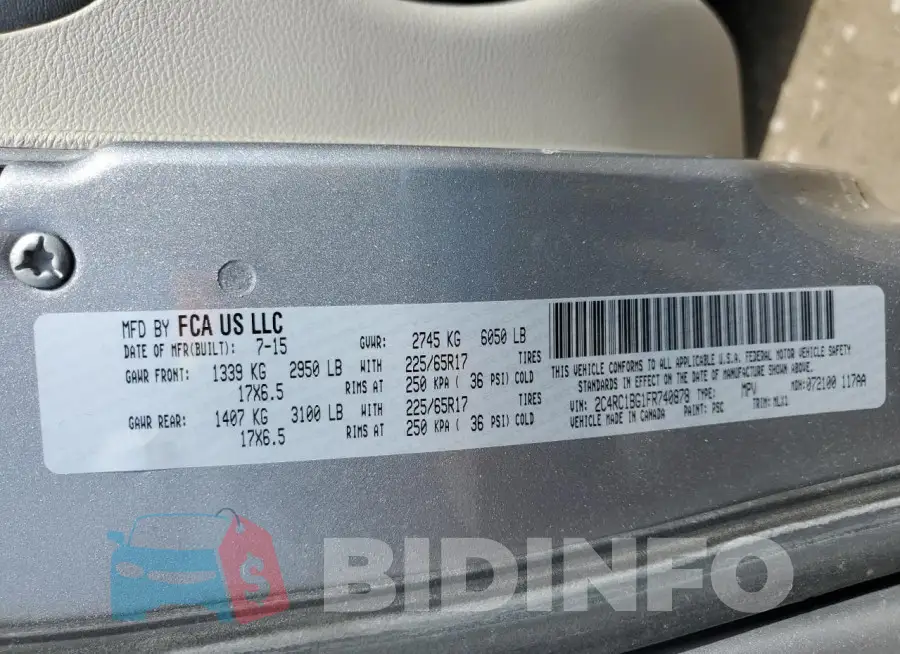 2C4RC1BG1FR740878 Photo# 13