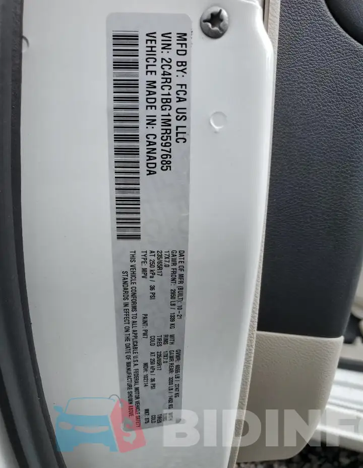2C4RC1BG1MR597685 Photo# 14