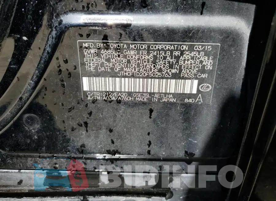 JTHCF1D20F5025763 Photo# 12