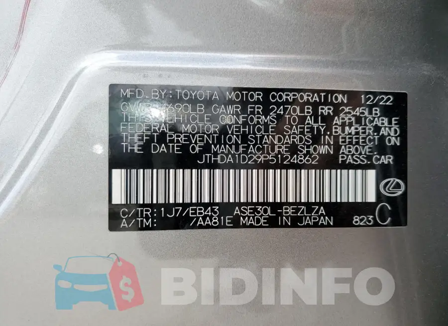 JTHDA1D29P5124862 Photo# 13