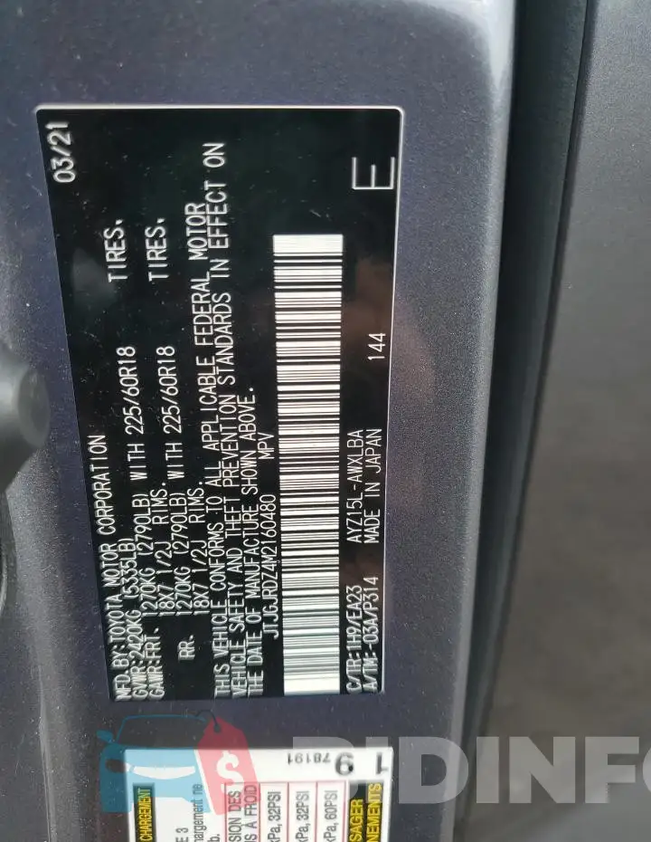 JTJGJRDZ4M2160480 Photo# 13